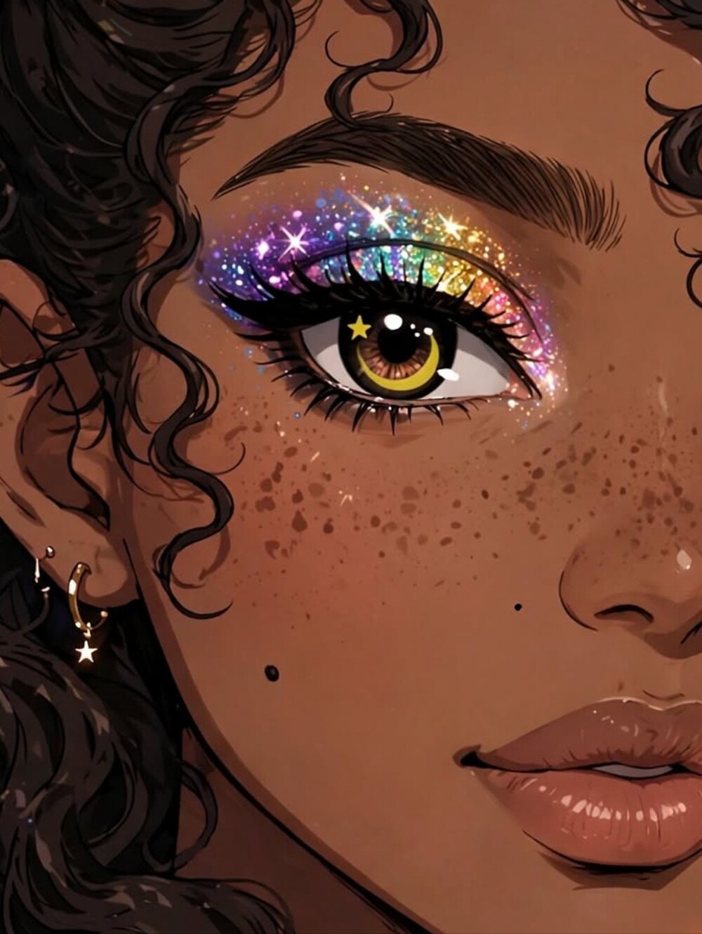 Moon Star Yellow Color Eye Wear Lenses - Costume Enhancements